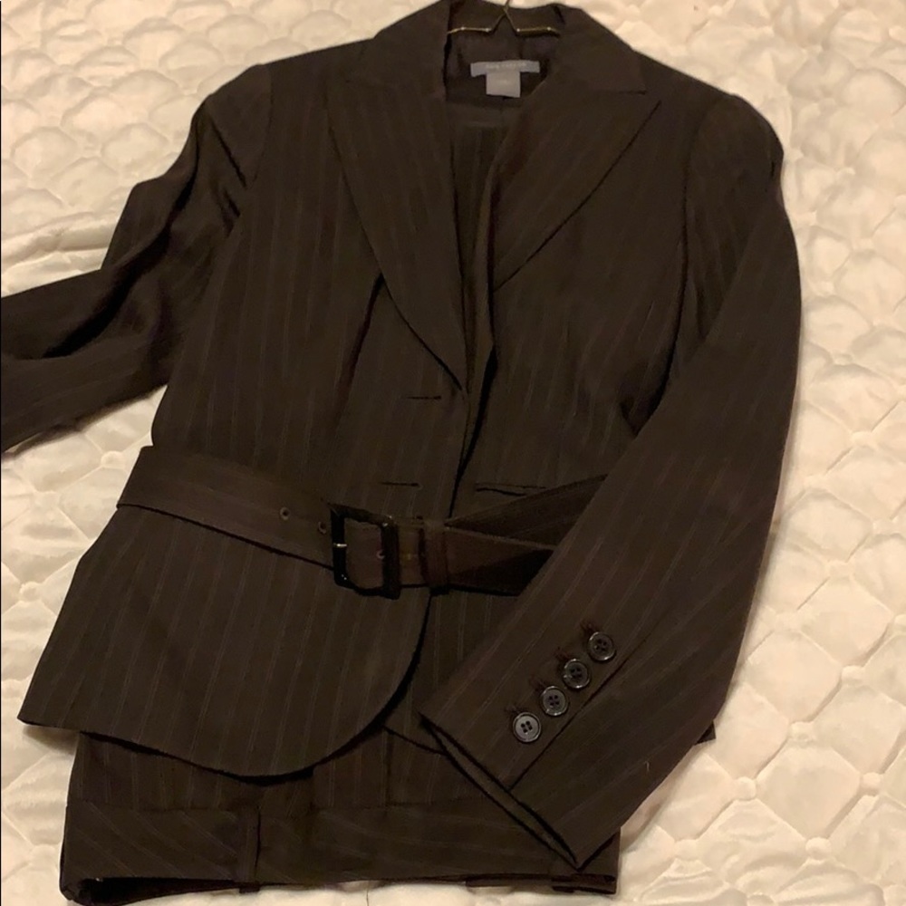 Brown pinstripe Ann Taylor Suite
